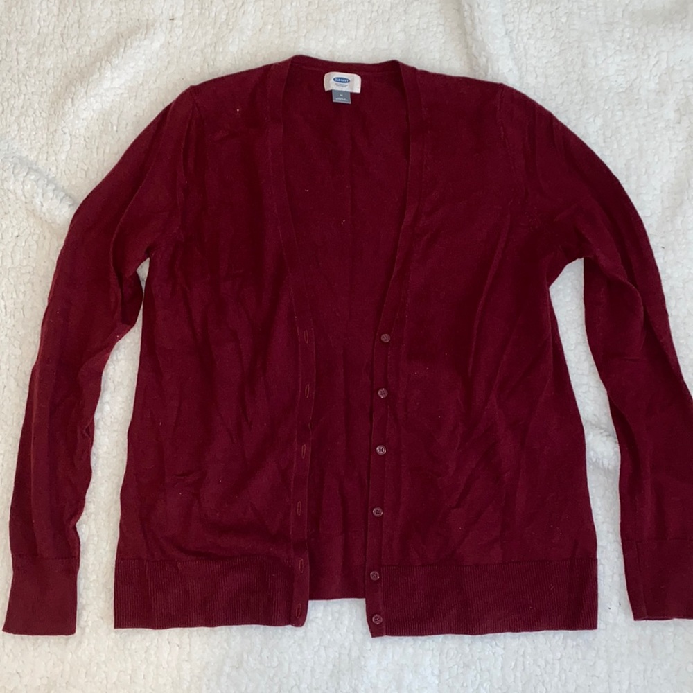 Dark red burgundy cardigan